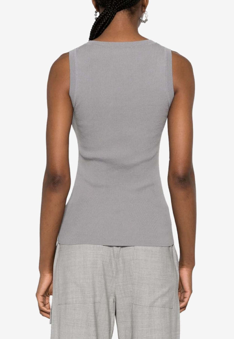 P.A.R.O.S.H Ribbed-Knit Tank Top Gray D540712CIPRIA24_018