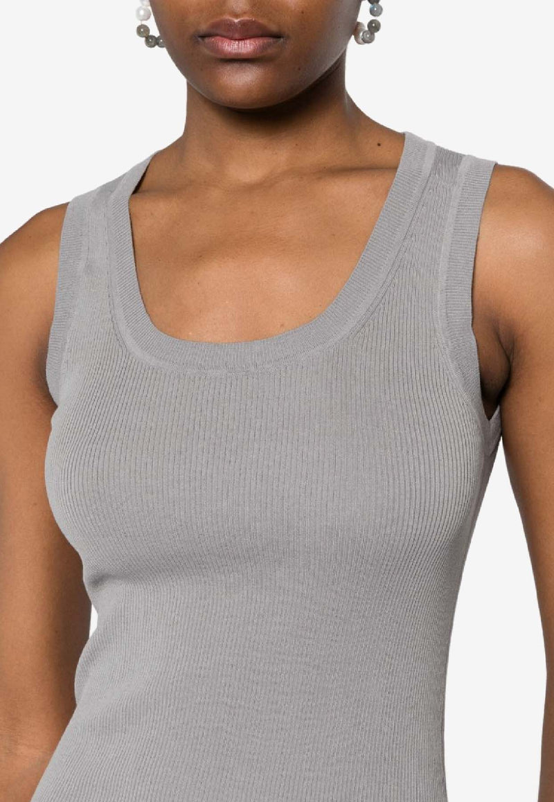 P.A.R.O.S.H Ribbed-Knit Tank Top Gray D540712CIPRIA24_018