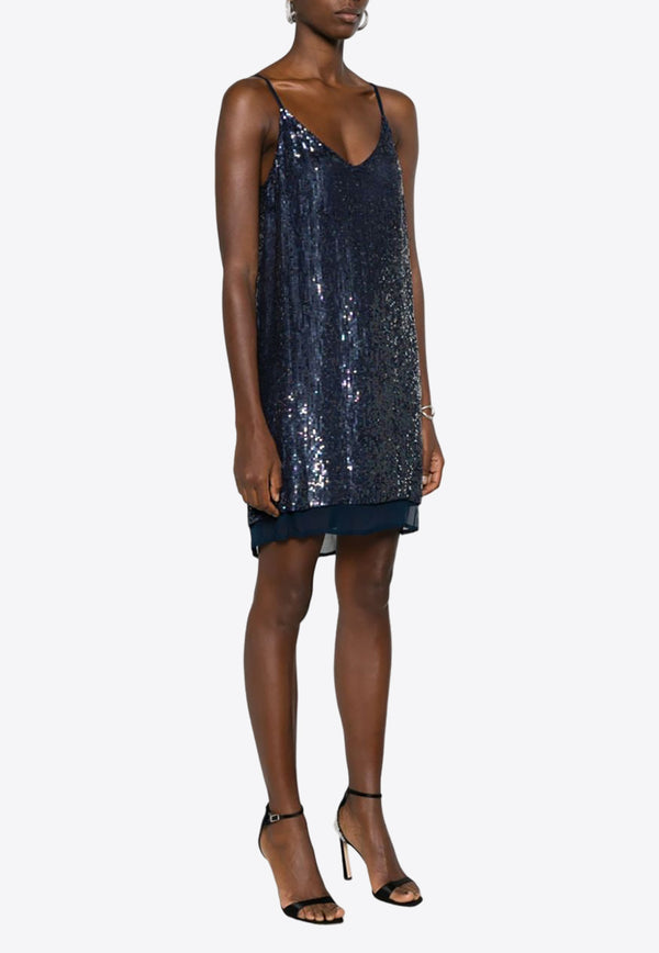 P.A.R.O.S.H Gabriel Sequined Mini Dress Blue D721934GABRIEL_012