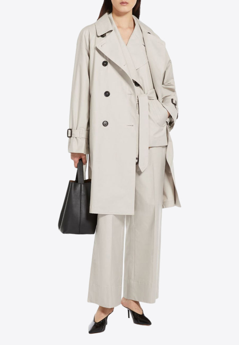 Max Mara The Cube Titrench Double-Breasted Trench Coat Ecru 2419021014600TITRENC_002
