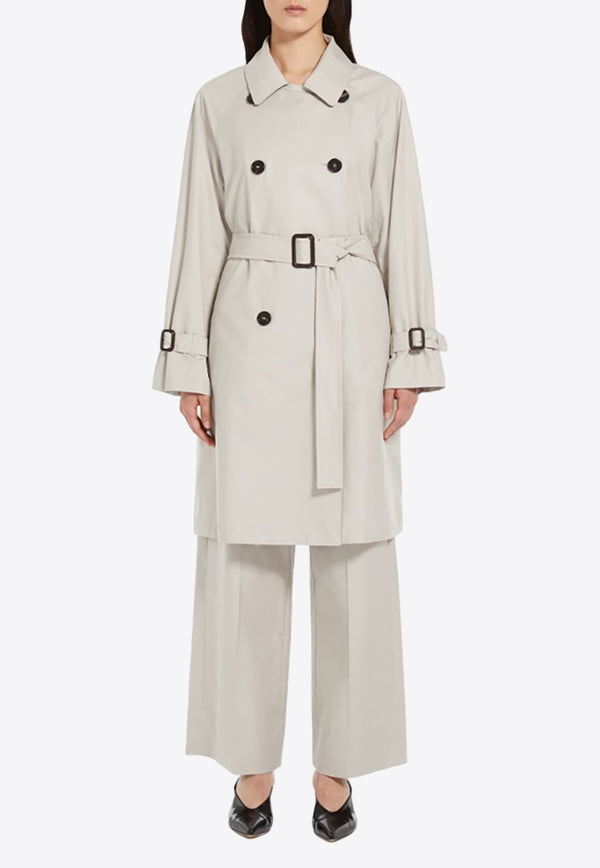 Max Mara The Cube Titrench Double-Breasted Trench Coat Ecru 2419021014600TITRENC_002