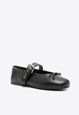 Miu Miu Calf Leather Ballet Flats Black 5F210EF570_F0002