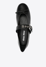 Miu Miu Calf Leather Ballet Flats Black 5F210EF570_F0002