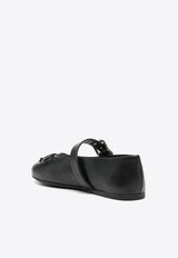 Miu Miu Calf Leather Ballet Flats Black 5F210EF570_F0002