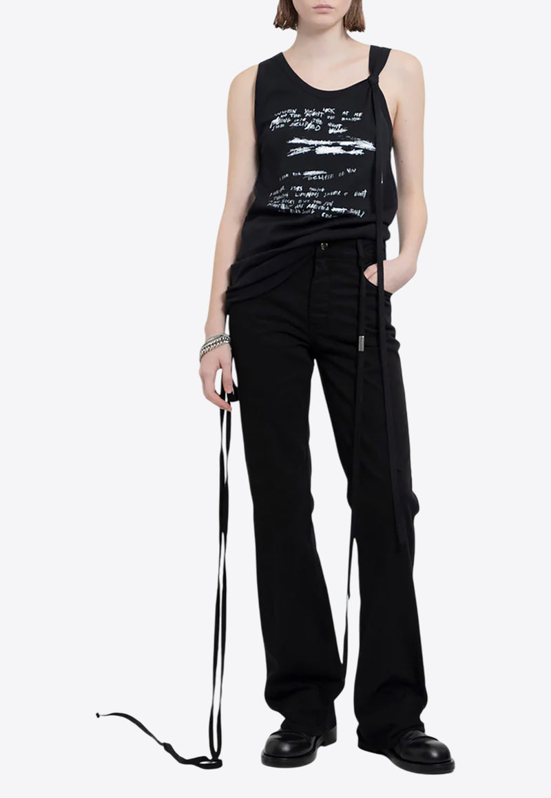 Ann Demeulemeester Seva Handwriting Print Tank Top Black B0011983FA045_099