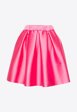 P.A.R.O.S.H Papavero Pleated Full Mini Skirt Bubblegum D621103PAPAVERO_025