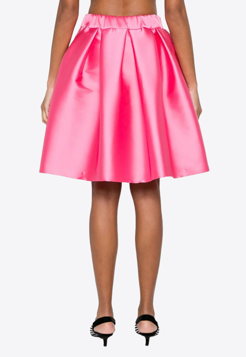 P.A.R.O.S.H Papavero Pleated Full Mini Skirt Bubblegum D621103PAPAVERO_025