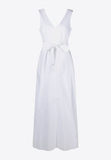 P.A.R.O.S.H Canyox V-neck Tied Maxi Dress White D725338CANYOX24_001