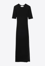 AMI PARIS Fine Knit Maxi Dress Black FDR333JE0061_001