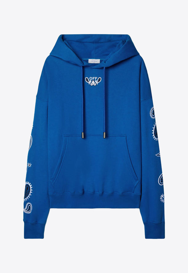 Off-White Bandana Arrow-Embroidered Hooded Sweatshirt OMBB085S24FLE003_4601 Blue