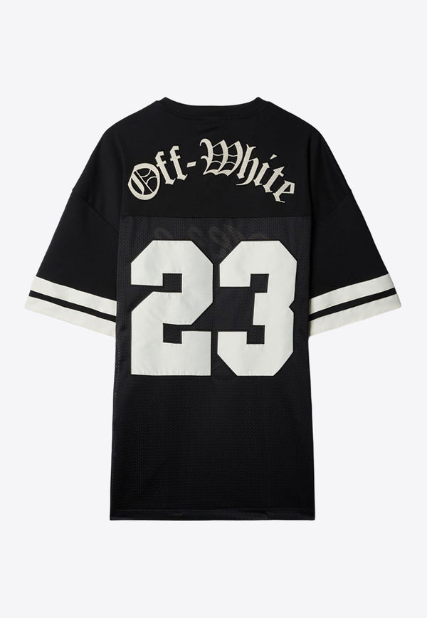Off-White Football Logo-Patch Short Sleeved T-shirt OMAA169S24JER001_1001 Black