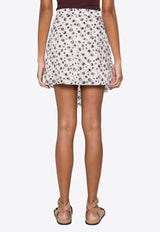 Isabel Marant Selena Asymmetric Draped Mini Skirt Ecru JU0166FBB1J03I_23EC