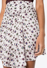 Isabel Marant Selena Asymmetric Draped Mini Skirt Ecru JU0166FBB1J03I_23EC