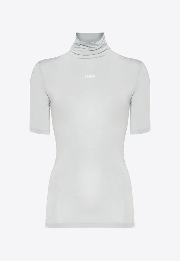 Off-White Off Stamp Short-Sleeved Turtleneck Top OWAD137S24JER001_4001 White