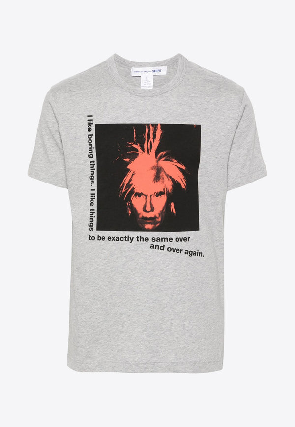 Comme Des Garçons Andy Warhol Graphic Print T-shirt Gray FMT006S24_1TOP GREY
