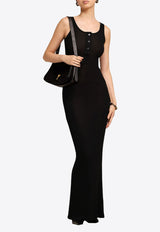 AMI PARIS Sleeveless Fine Ribbed Maxi Dress Black FDR334JE0055_001