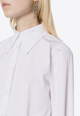 Miu Miu Oversized Long-Sleeved Shirt White MK1818SOOO10RG_F0009