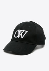 Off-White Logo-Embroidered Baseball Cap OMLB052C99FAB003_1001 Black