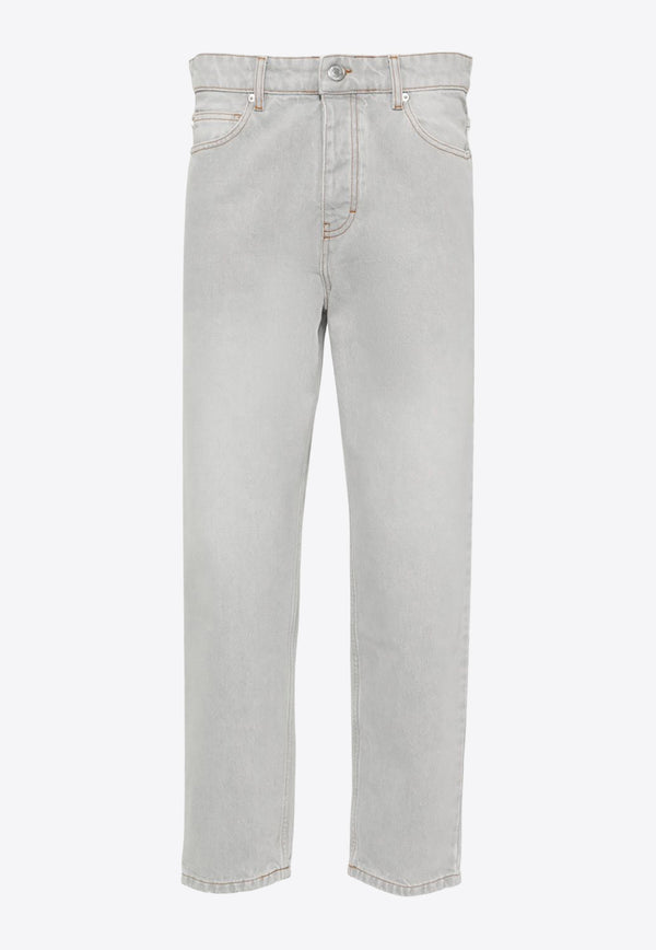 AMI PARIS Cropped Tapered Jeans Gray HTR103DE0028_0555