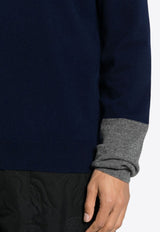 Comme Des Garçons Knitted Wool Sweater Navy FZN111PER_2NAVY/TOP GREY