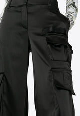 Off-White Straight-Leg Satin Cargo Pants OWCF017S24FAB003_1010 Black
