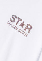 Golden Goose DB Kids Baby Girls Glittered Logo T-shirt White GYP01273P000898_82470
