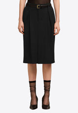 AMI PARIS High-Waist Pencil Skirt Black FSK224VI0007_001
