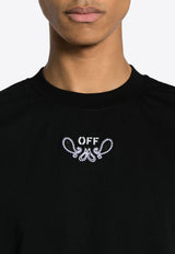 Off-White Bandana Arrow-Embroidered Crewneck T-Shirt OMAA027S24JER001_1001 Black