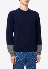 Comme Des Garçons Colorblocked Crewneck Sweater Navy FZN112PER_2NAVY/TOP GREY