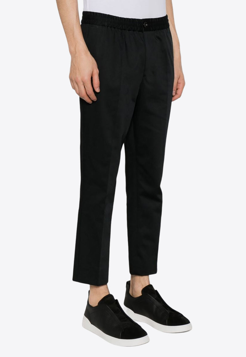 AMI PARIS Mid-Rise Cropped Pants Black HTR206CO0009_001