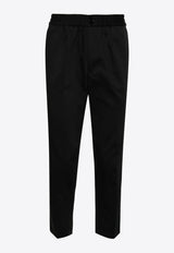 AMI PARIS Mid-Rise Cropped Pants Black HTR206CO0009_001