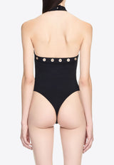 Off-White Eyelet One-Piece Swimsuit OWFC016S24FAB001_1000 Black