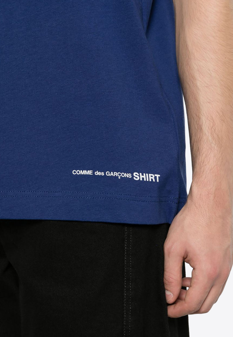 Comme Des Garçons Logo Print Crewneck T-shirt Navy FMT020S24_2NAVY