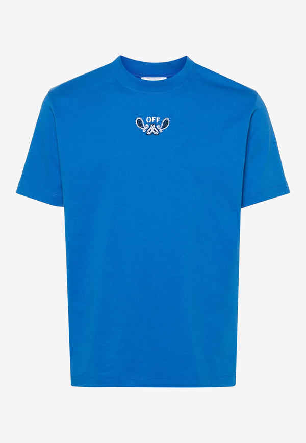 Off-White Bandana Arrow-Embroidered Crewneck T-Shirt OMAA027S24JER001_4601 Blue