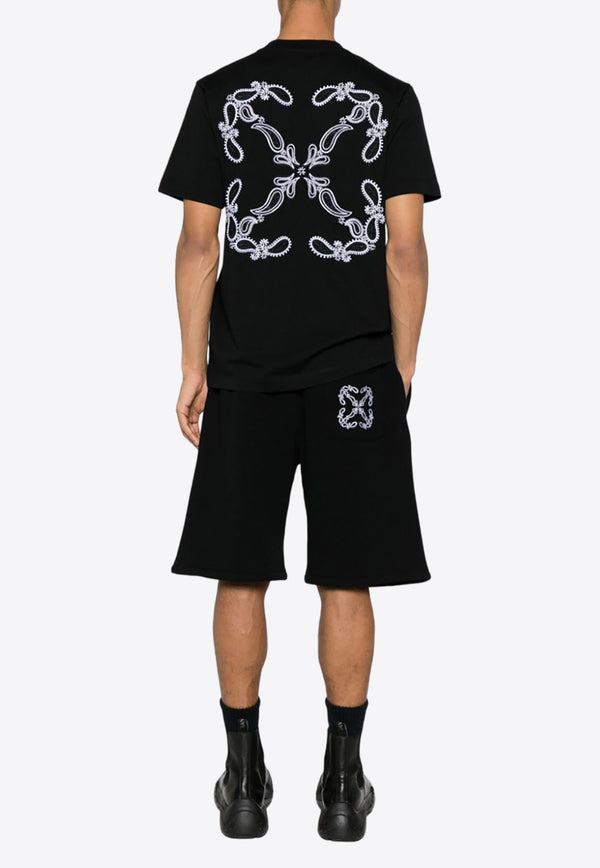 Off-White Arrow Embroidered Track Shorts OMCI013S24FLE001_1001 Black