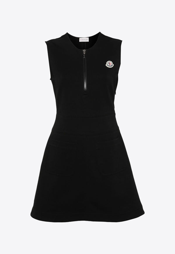 Moncler Logo-Patch Jersey Dress J10938I0000989A8N_999 Black