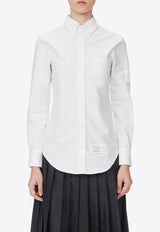 Thom Browne Tonal 4-bar Stripes Long-Sleeved Shirt White FLL005A06496_100