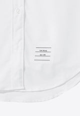 Thom Browne Tonal 4-bar Stripes Long-Sleeved Shirt White FLL005A06496_100