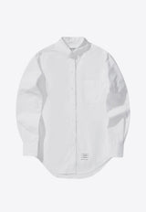 Thom Browne Tonal 4-bar Stripes Long-Sleeved Shirt White FLL005A06496_100