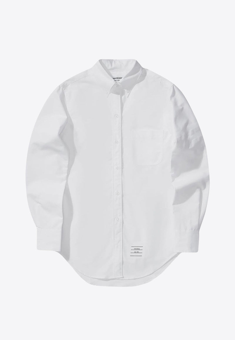 Thom Browne Tonal 4-bar Stripes Long-Sleeved Shirt White FLL005A06496_100