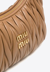 Miu Miu Wander Matelassé Leather Shoulder Bag Brown 5BC125VOOYN88_F098L