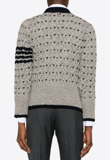 Thom Browne 4-bar Stripes Cable Knit Cardigan Gray MKC542AY1506_055