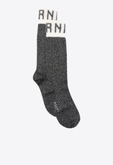 Marni Logo Intarsia Lurex Ribbed Socks Black SKMC0181Q0UFC157_00N99