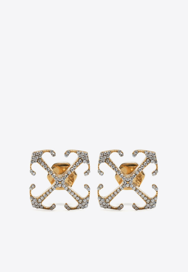 Off-White Mini Arrow Crystal-Embellished Earrings OWOD293S24MET001_7600 Gold