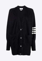 Thom Browne 4-bar Stripes Knitted Cardigan Navy FKC424AY3007_415