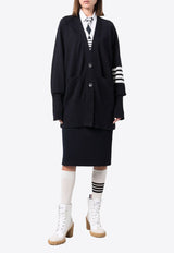 Thom Browne 4-bar Stripes Knitted Cardigan Navy FKC424AY3007_415