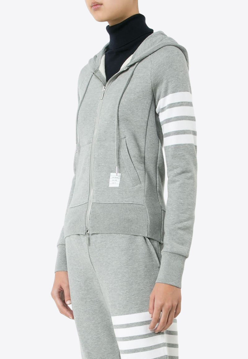 Thom Browne 4-bar Stripes Zip-Up Hooded Sweatshirt Gray FJT001A00535_055