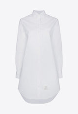 Thom Browne Name Tag Patch Mini Shirt Dress White FDS001E06177_100