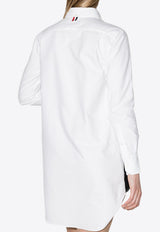 Thom Browne Name Tag Patch Mini Shirt Dress White FDS001E06177_100