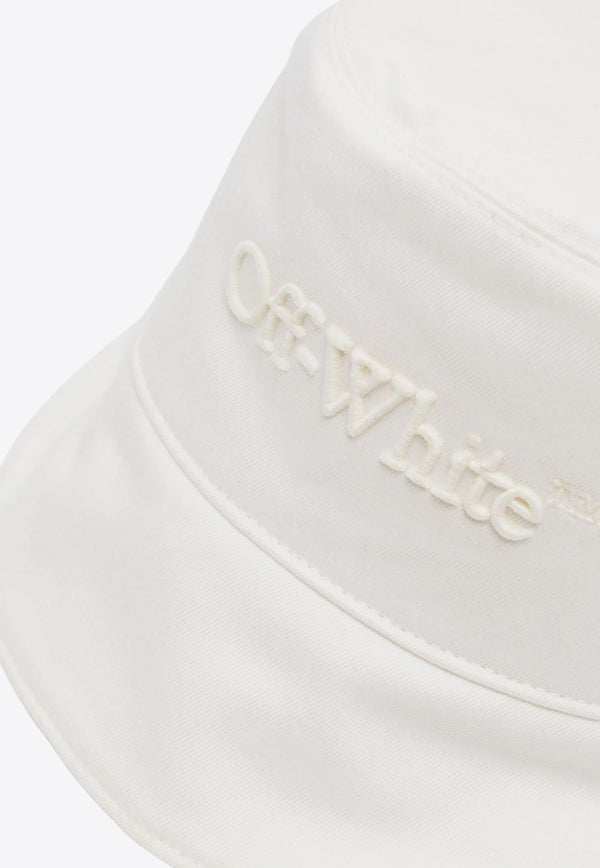 Off-White Bookish Logo-Detail Bucket Hat OWLB021S24FAB002_0101 White